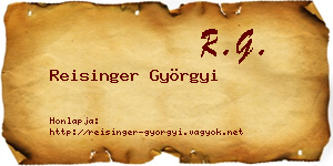 Reisinger Györgyi névjegykártya